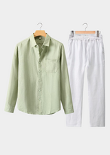 Aurelia Longsleeve Summer Set - Mint Green/white