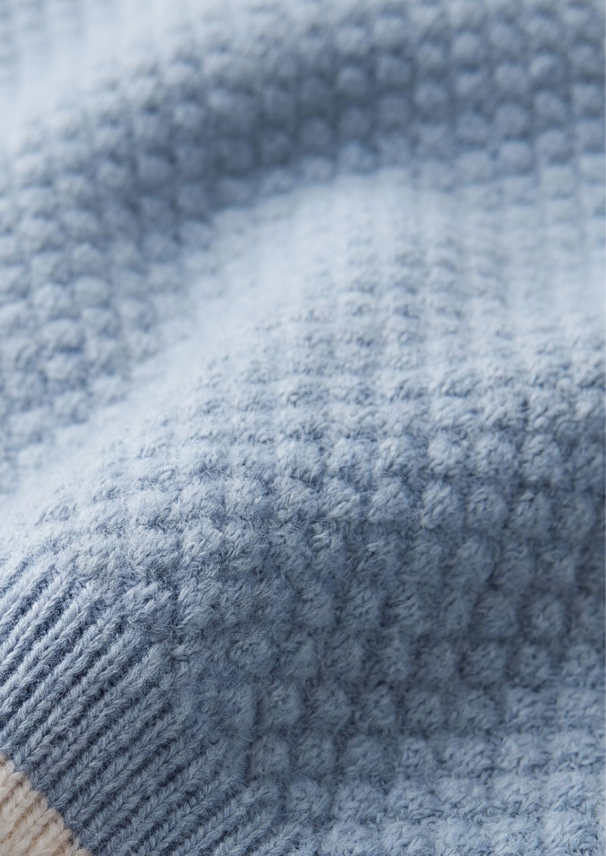 Premium Cashmere Light Blue Two-Tone Polo, view 3