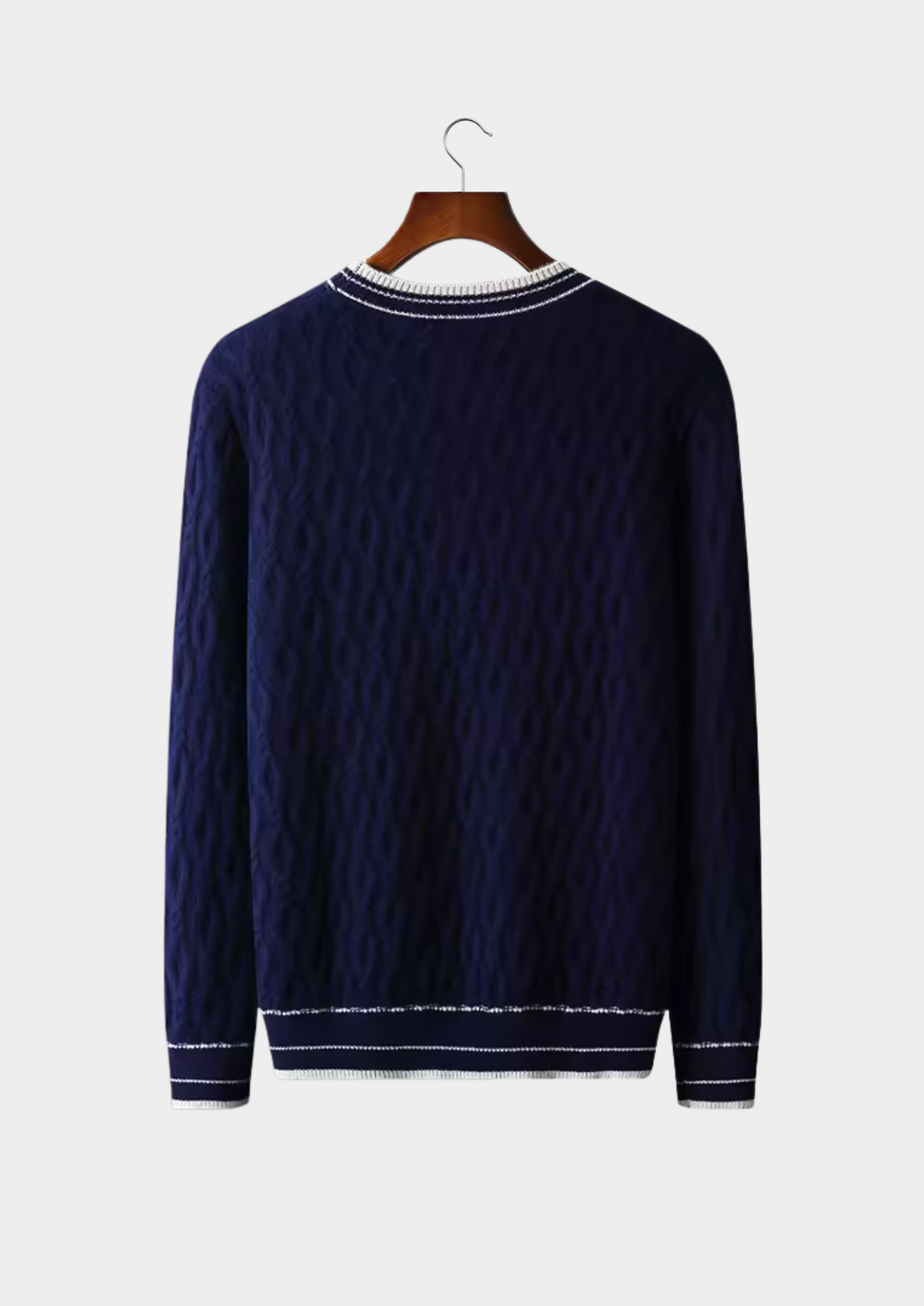 Pure Extra-Fine Merino Wool Jacquard Crewneck, view 5