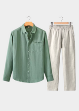 Aurelia Longsleeve Summer Set - Green/beige