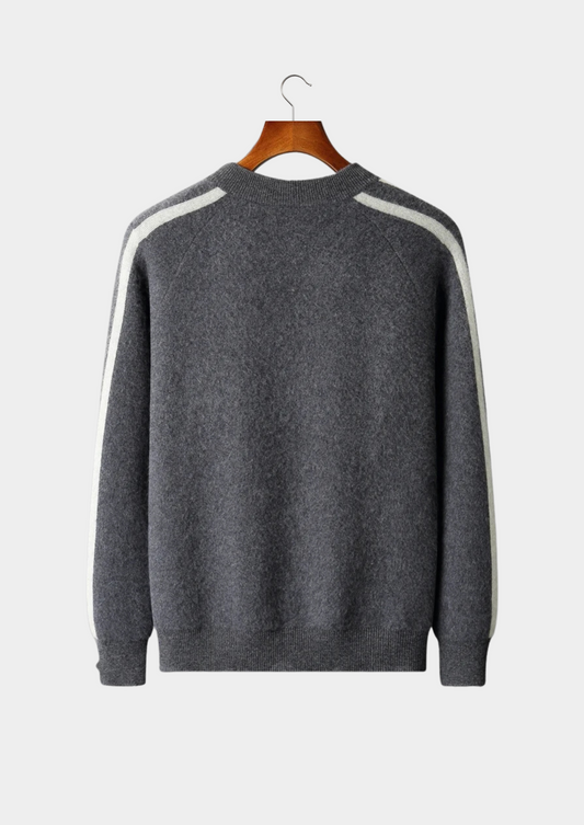Pure Extra-Fine Merino Wool Striped Cardigan, view 2