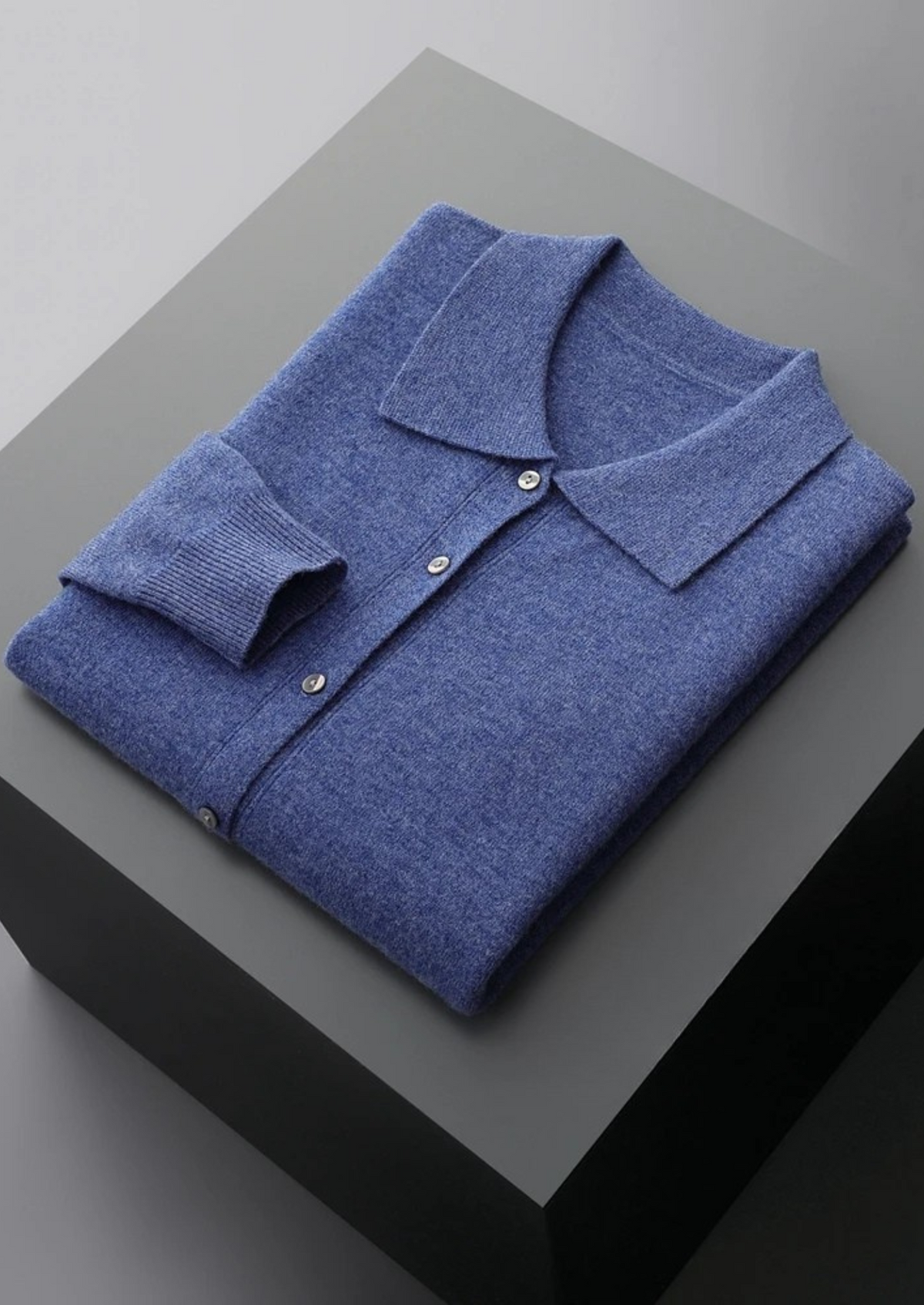 Pure Extra-Fine Merino Wool Polo Cardigan, view 14