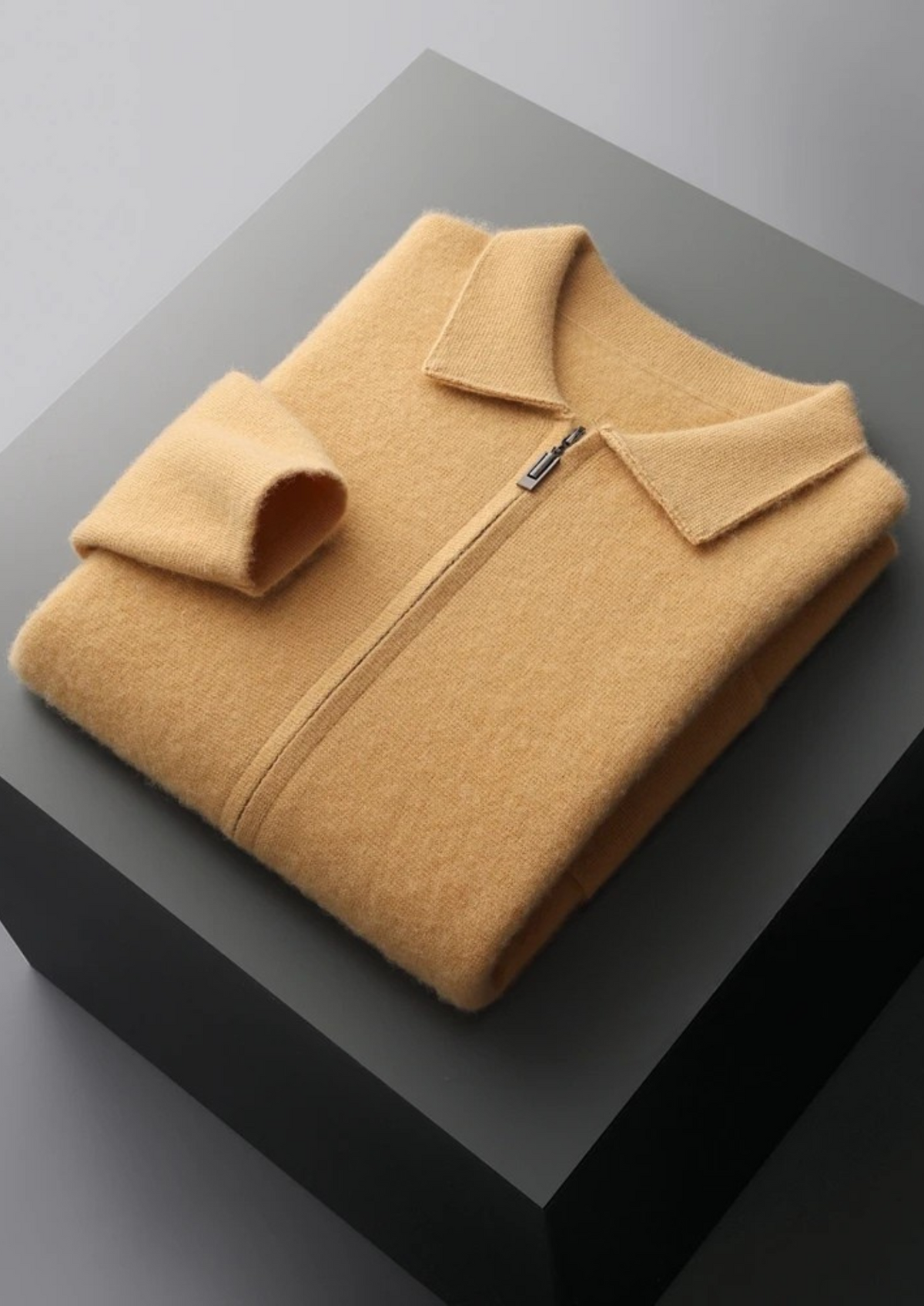 Premium Cashmere Zipper Cardigan, view 9