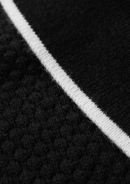 Premium Cashmere Black Two-Tone Polo, view 2