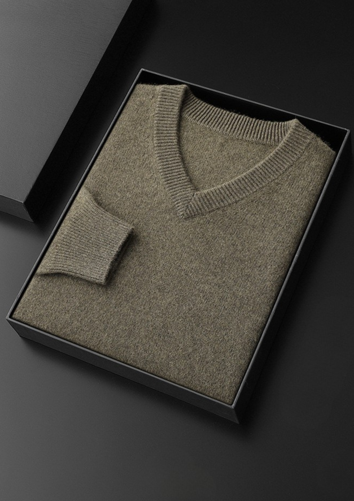 Pure Cashmere Essential V-Neck Sweater, view 13