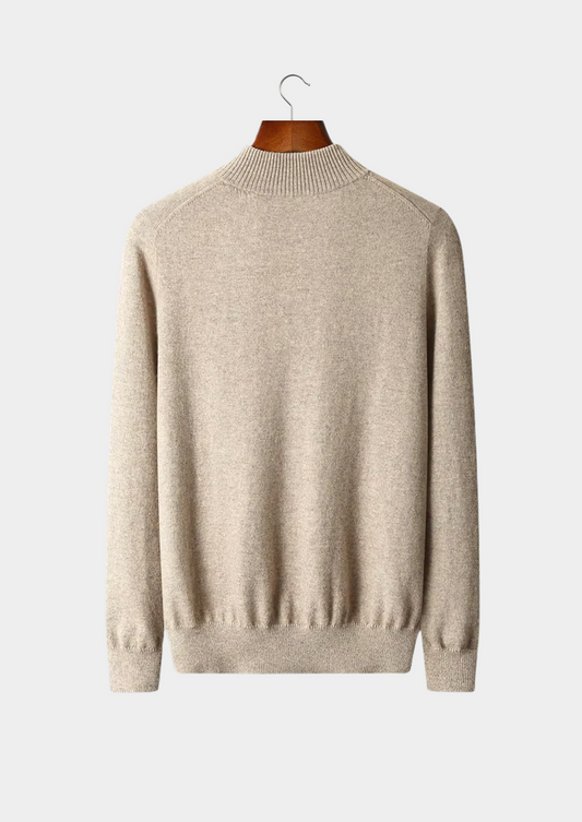 Pure Extra-Fine Merino Wool Half Zip Sweater, view 2