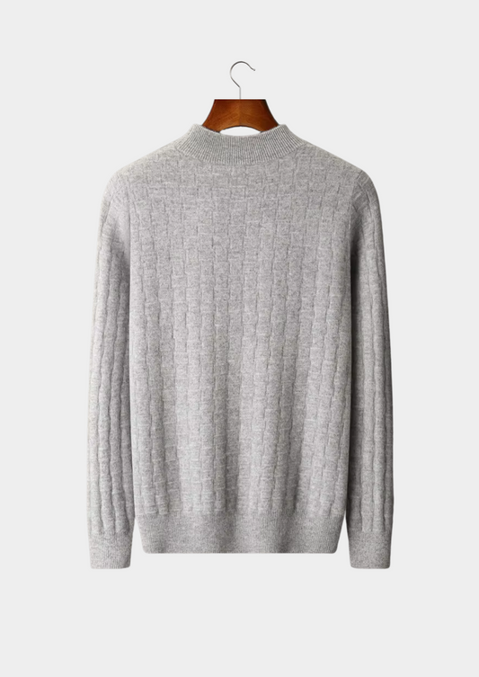 Pure Extra-Fine Merino Wool Textured Mockneck, view 2