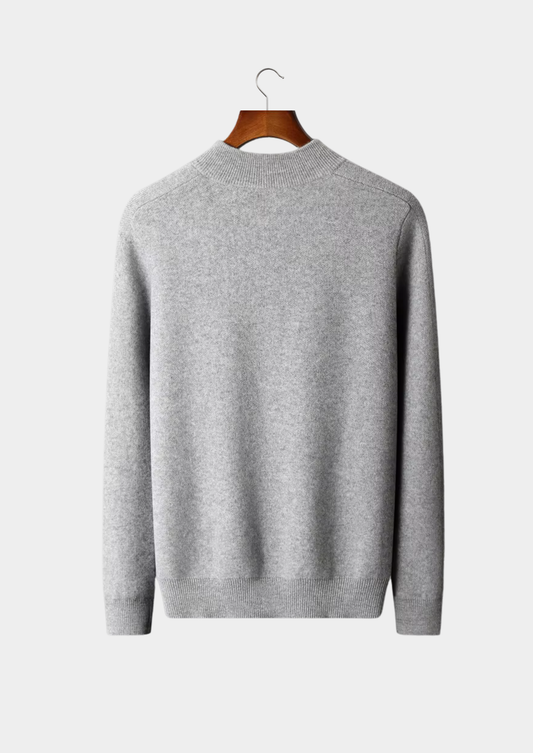 Premium Cashmere Essential Half-Zip Sweater, view 2