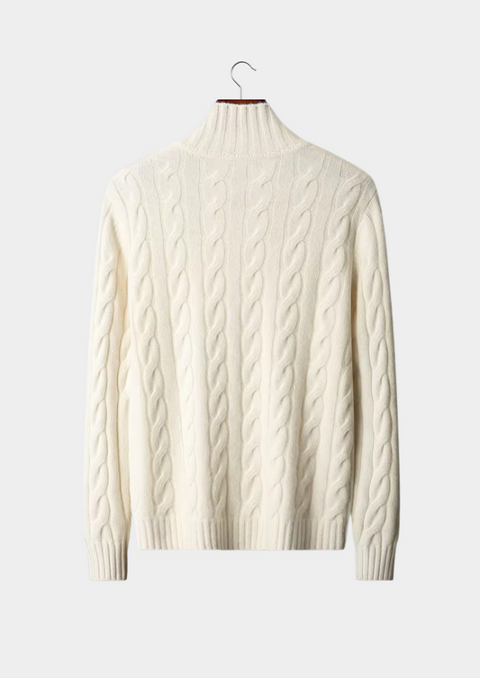 Pure Extra-Fine Merino Wool Dual-Zip Cable Cardigan, view 2