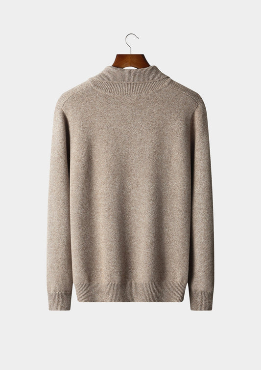Pure Extra-Fine Merino Wool Textured Funnel Neck Sweater, view 2