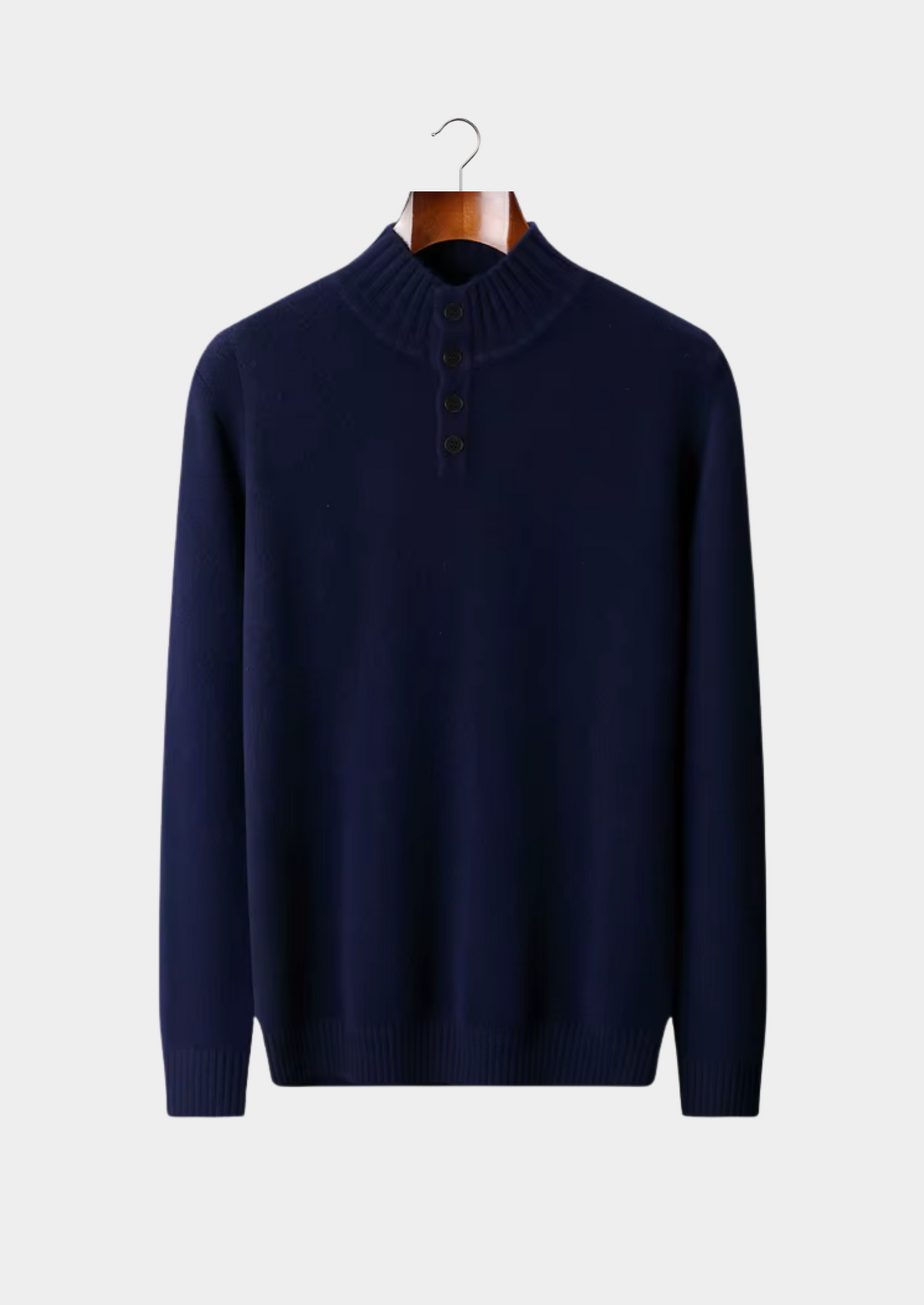 Pure Extra-Fine Merino Wool Classic Button Sweater, view 6