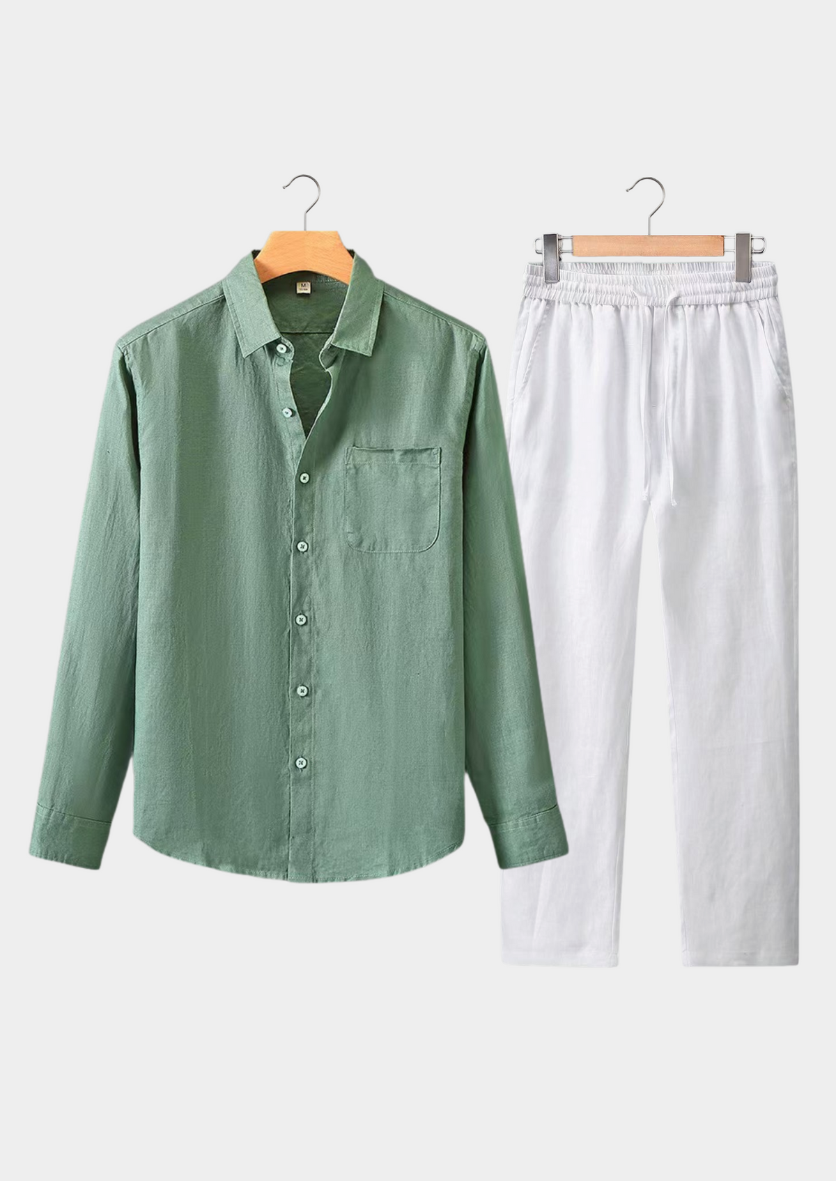 Aurelia Longsleeve Summer Set - Green/white, view 1
