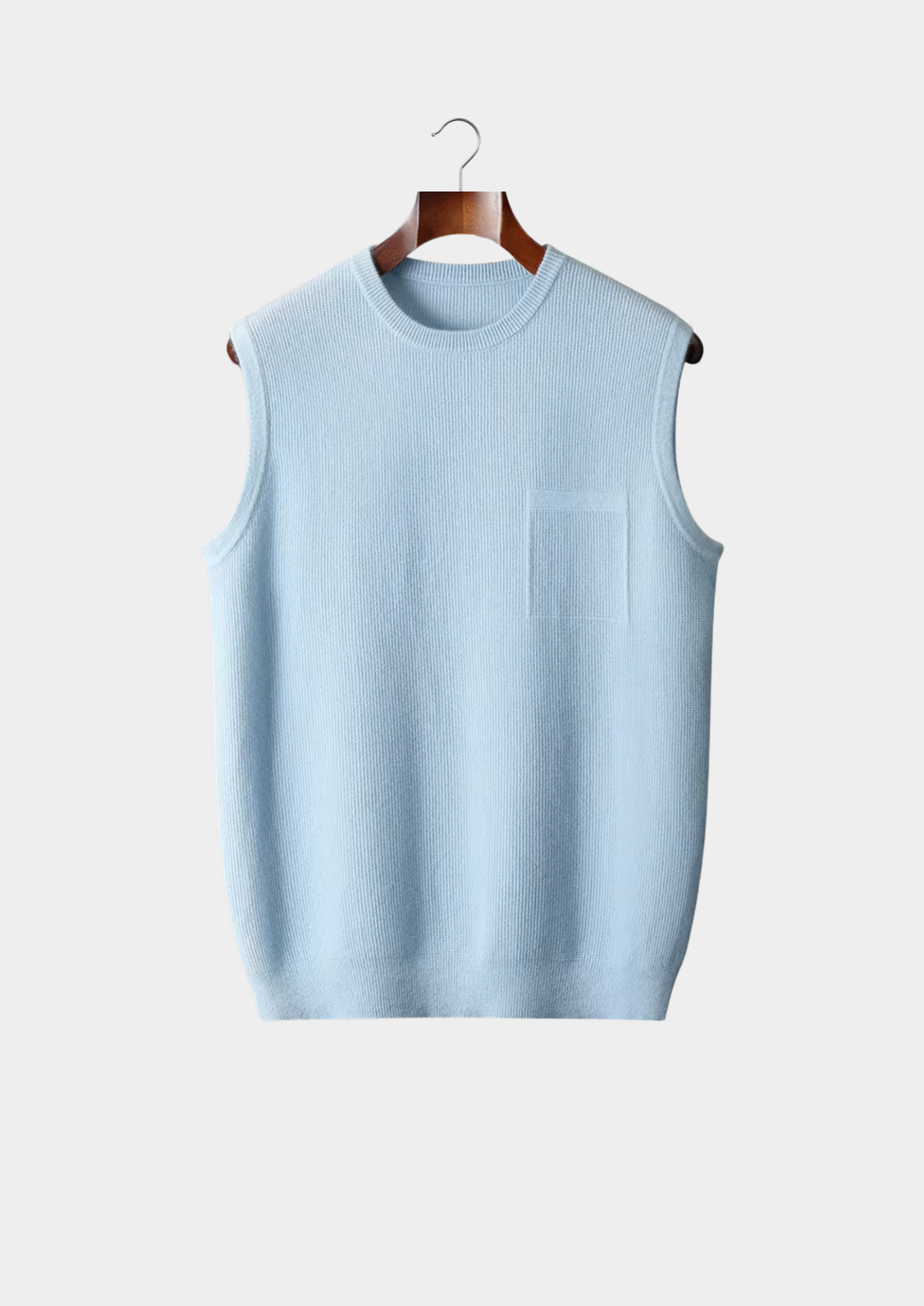 Pure Extra-Fine Merino Wool Crewneck Vest, view 6