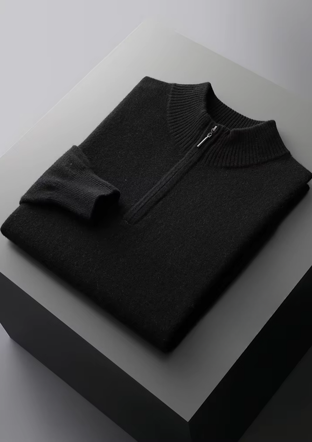 Pure Extra-Fine Merino Wool Half Zip Sweater, view 11