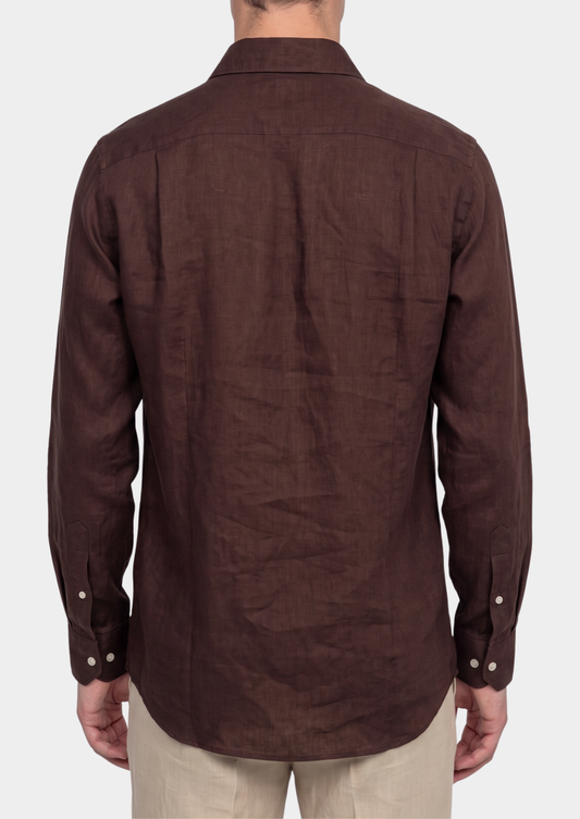 Tiberina Coastal Shirt - Dark Brown, view 2