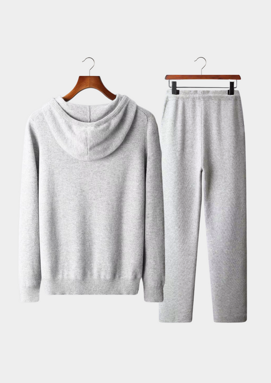 Pure Extra-Fine Merino Wool Light Gray Savro Set, view 2