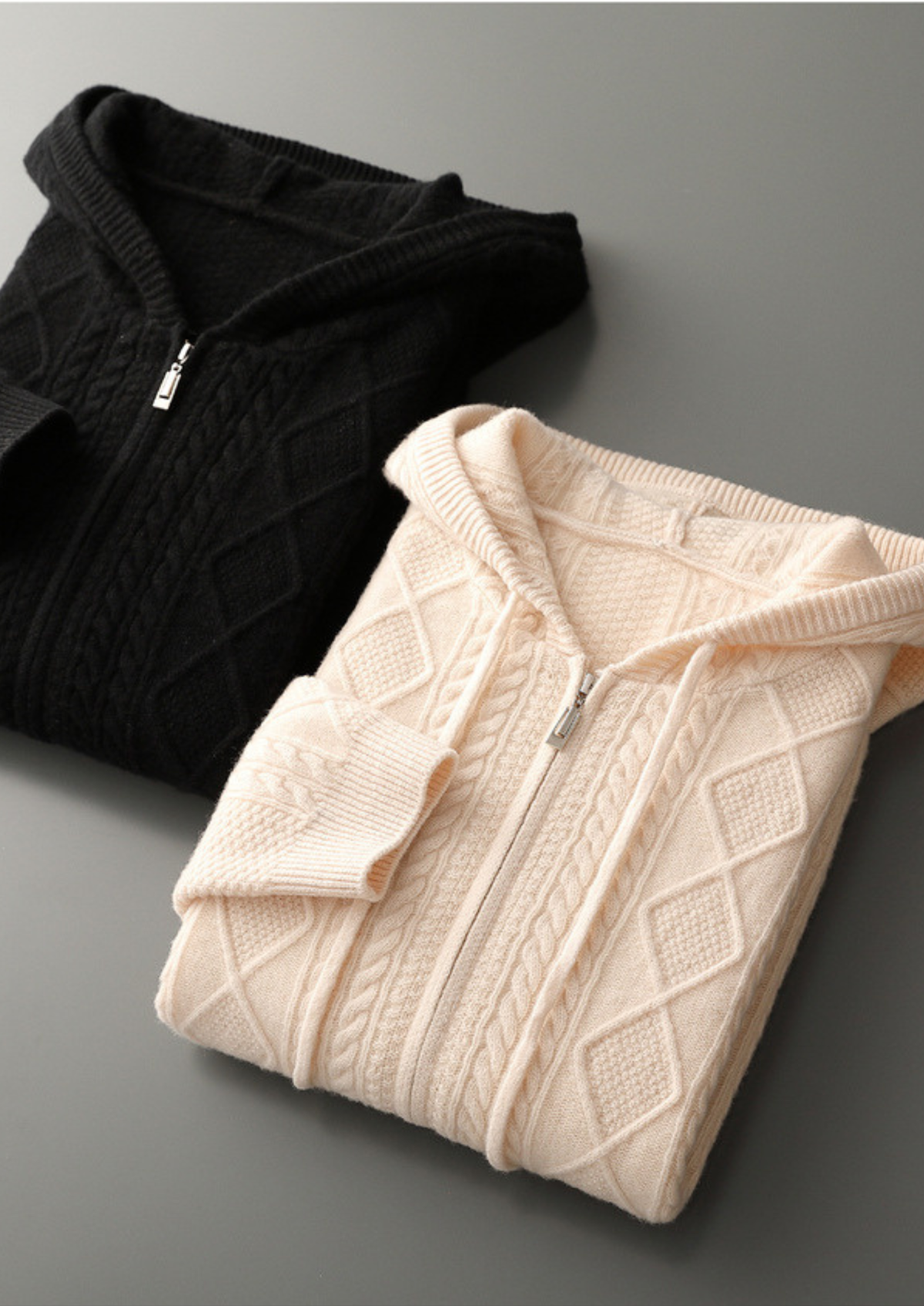 Pure Extra-Fine Merino Wool Traiano Zipper Hoodie, view 8