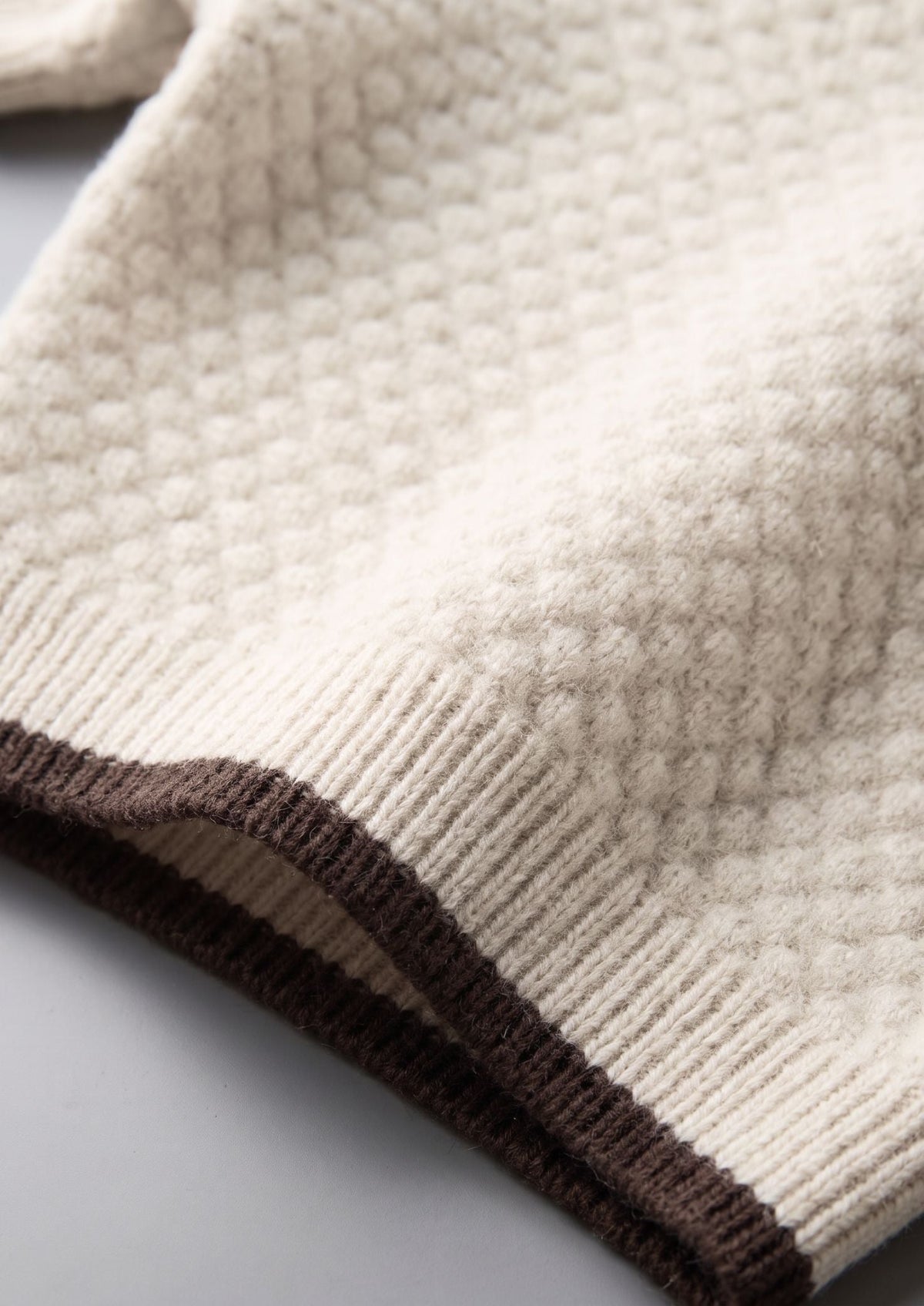 Premium Cashmere White Two-Tone Polo, view 3