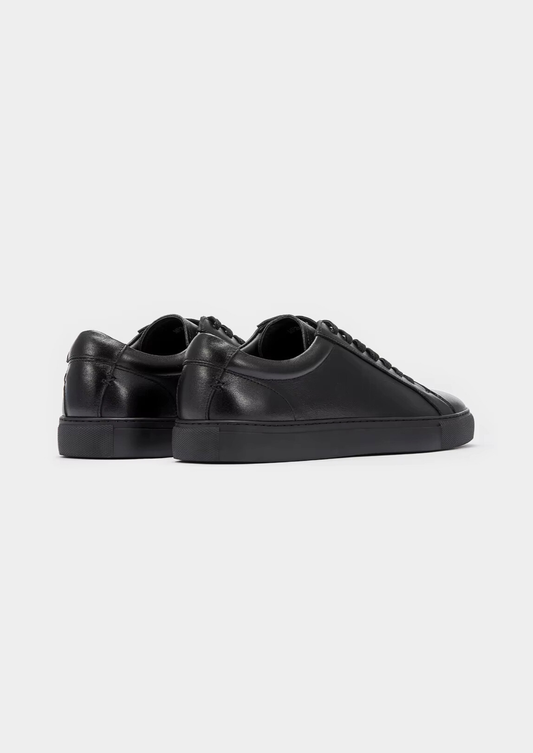 Black Essential Leather Sneaker, view 2