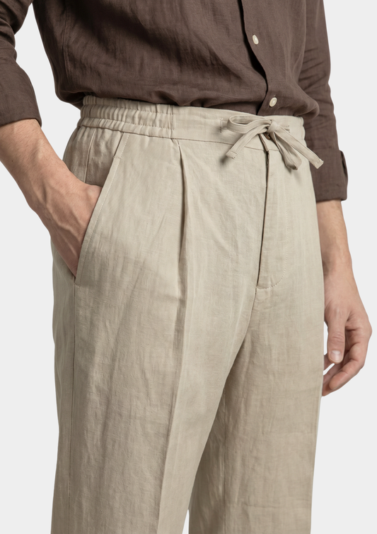 Drawstring Coastal Trousers - Sand, view 2