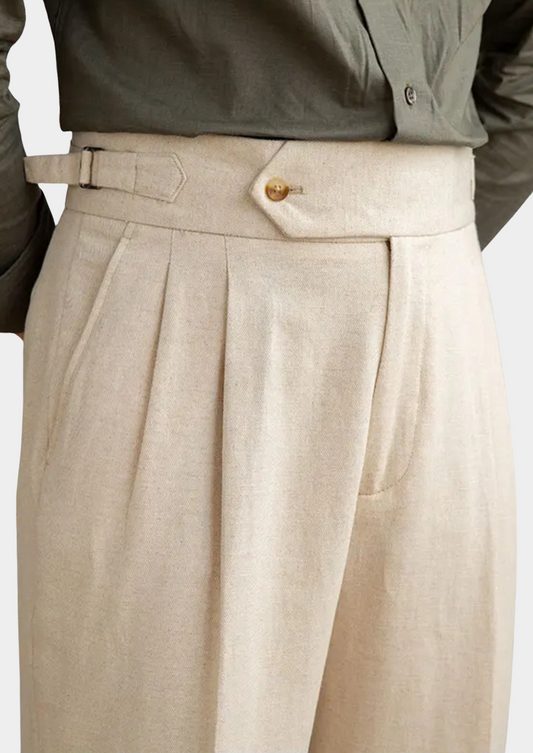 Ercolano Pleated Coastal Trousers - Sand, view 2