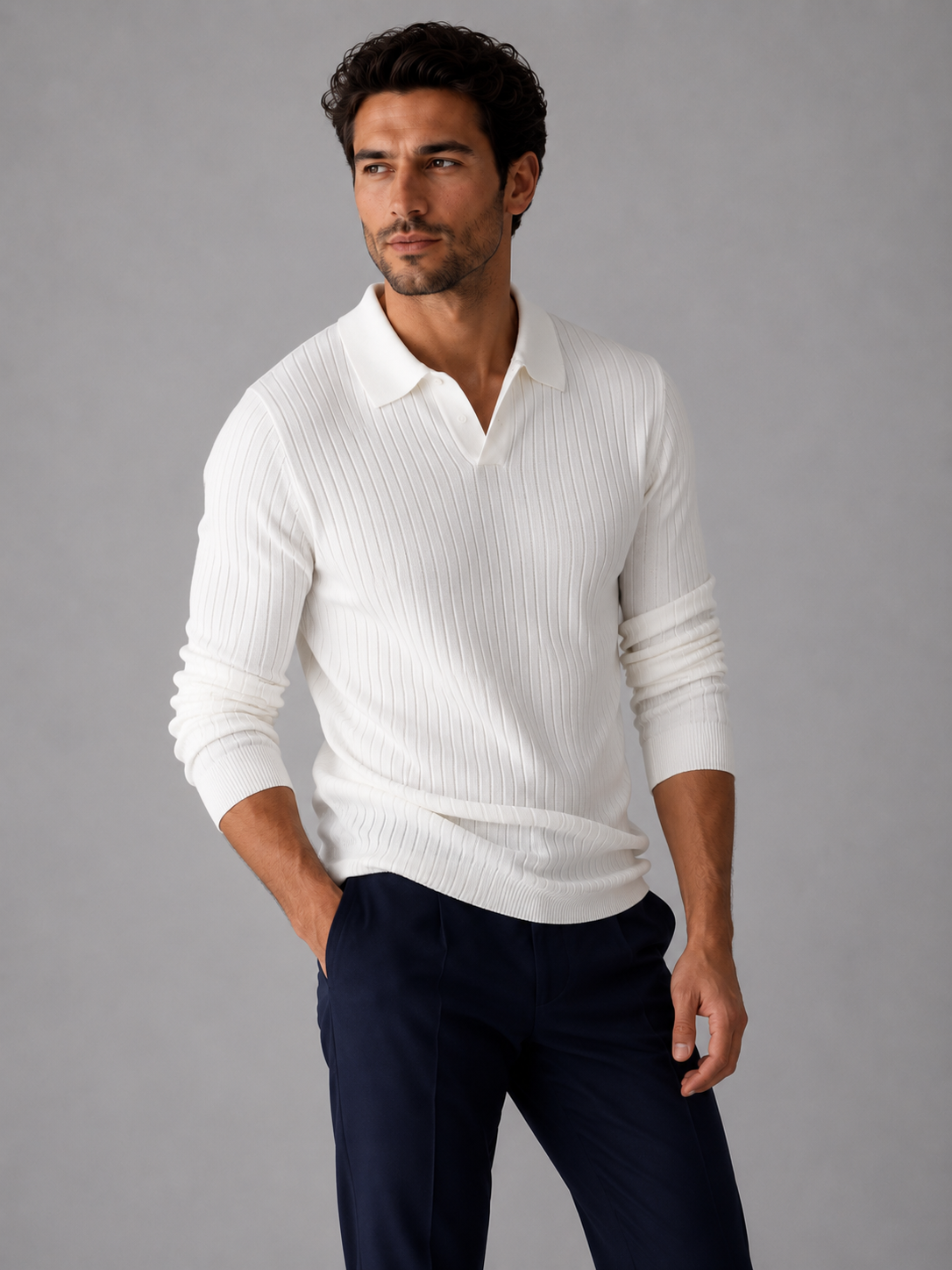 Zoagli Long-Sleeve Knit Polo