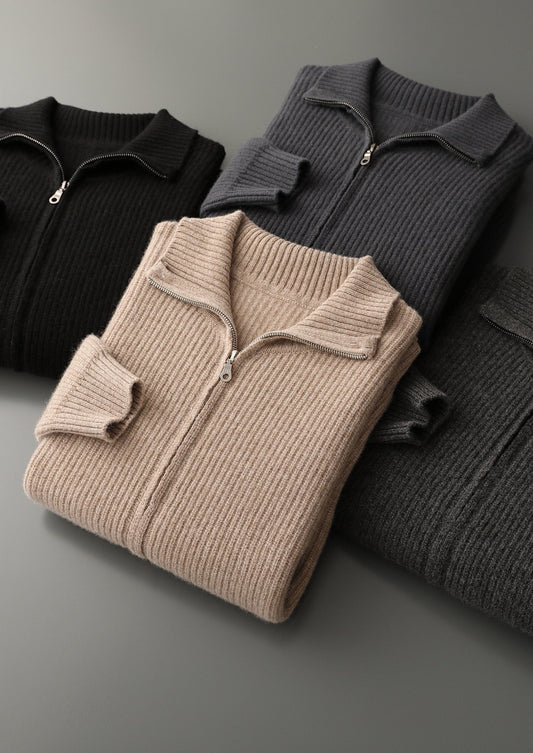 Pure Extra-Fine Merino Wool Ribbed Funnel Neck, view 2