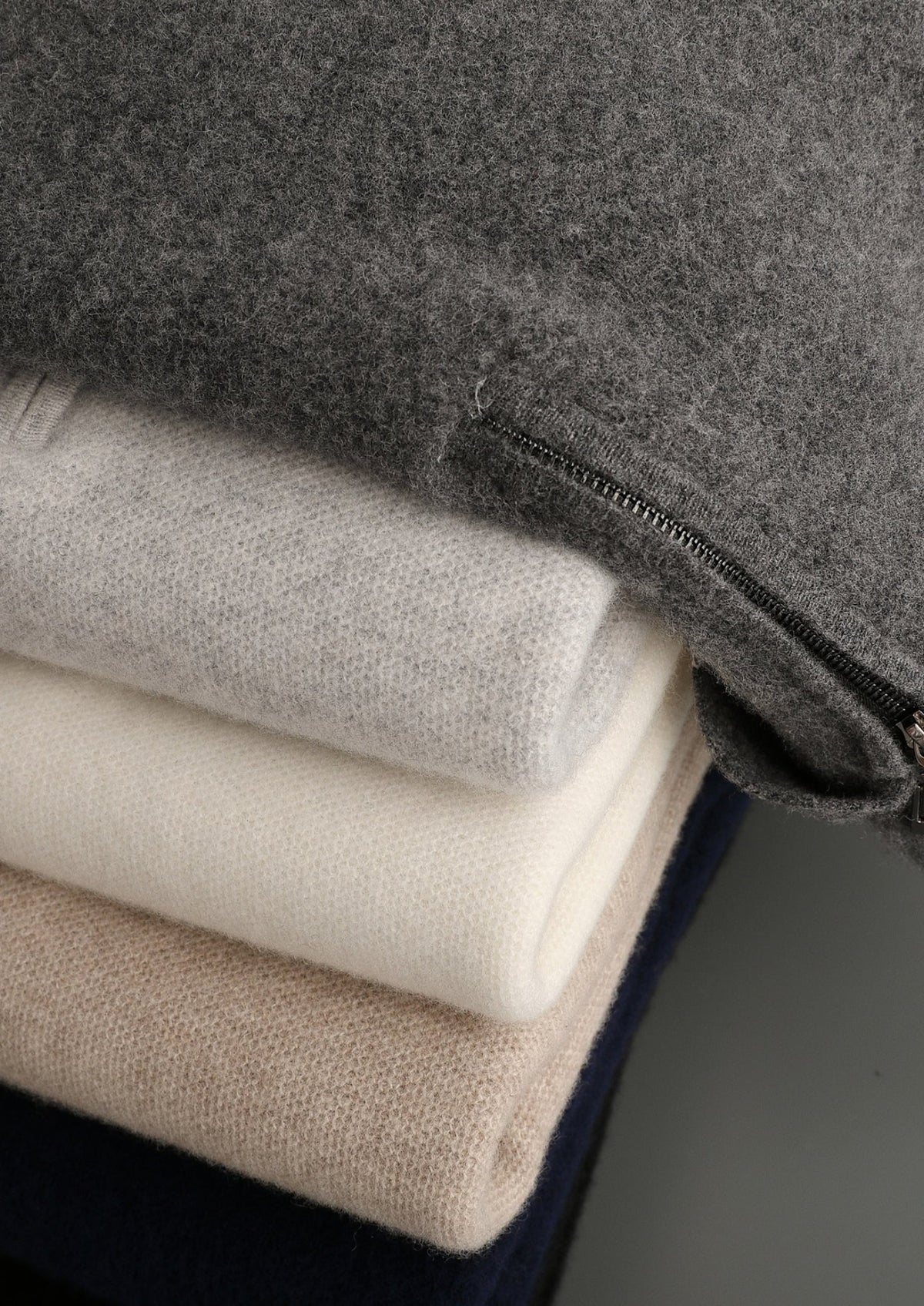 Pure Extra-Fine Merino Wool Contrast Zip Polo, view 23