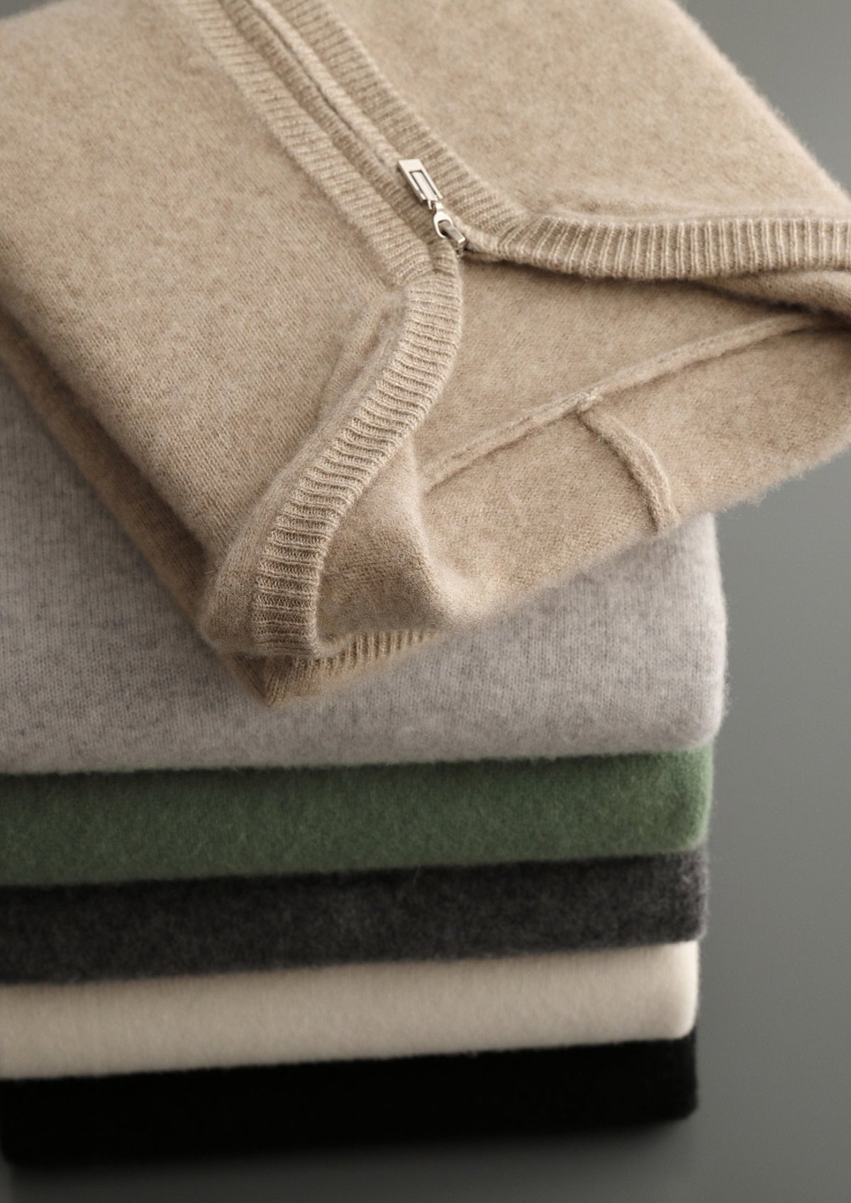 Pure Extra-Fine Merino Wool Quarter-Zip Hoodie, view 21