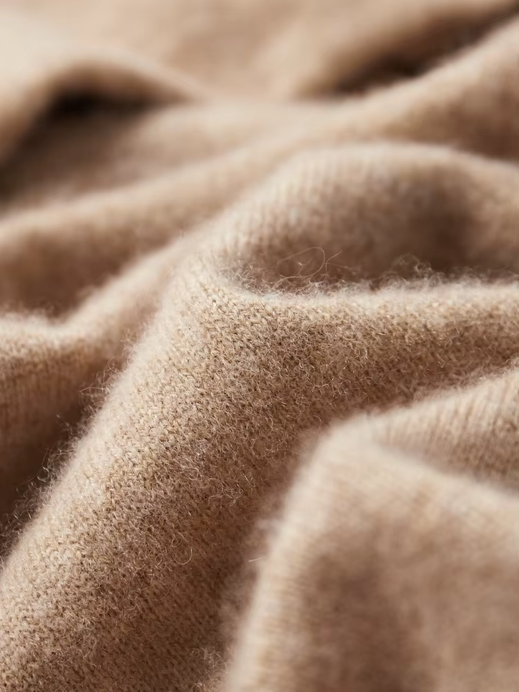 Pure Extra-Fine Merino Wool Beige Leisure Hoodie, view 10