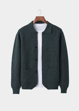 Pure Extra-Fine Merino Wool Sea Green Button Overshirt