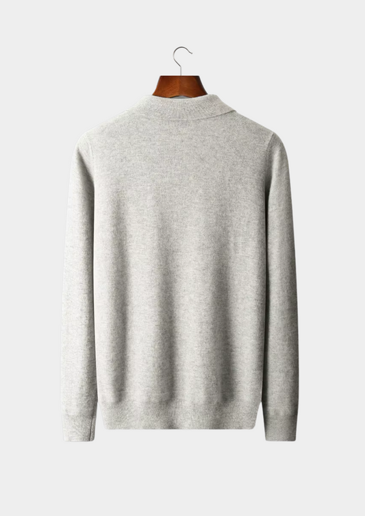 Pure Extra-Fine Merino Wool Half Zip Polo, view 2