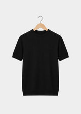 T-shirt essentiel col rond en maille noir