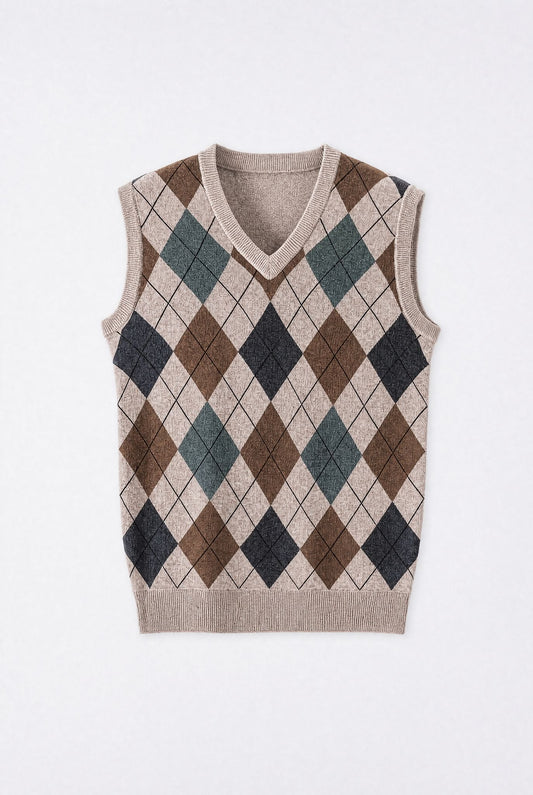 Fife Argyle Knit Vest