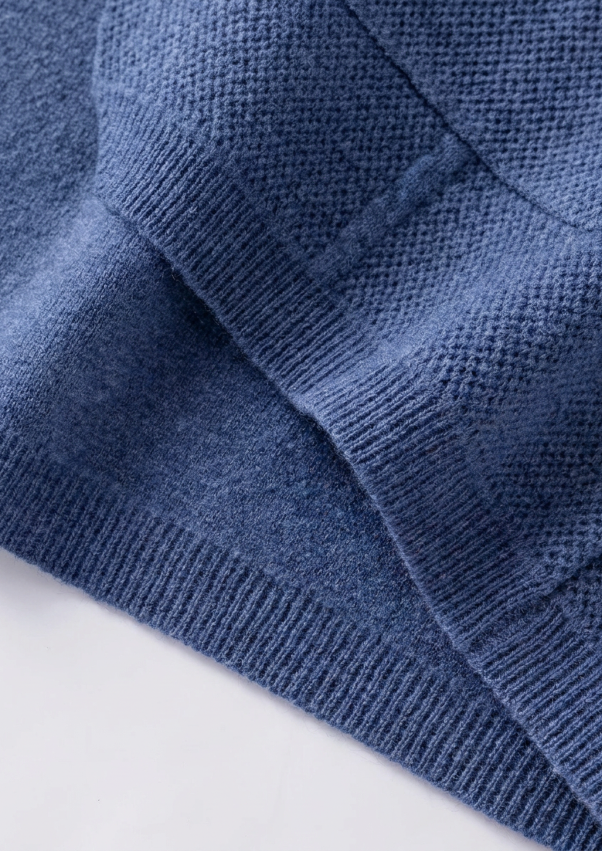 Pure Extra-Fine Merino Wool Sea Blue Button Overshirt, view 8