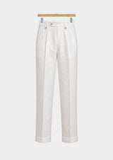 Pantalon Nora côtier à pinces - Blanc