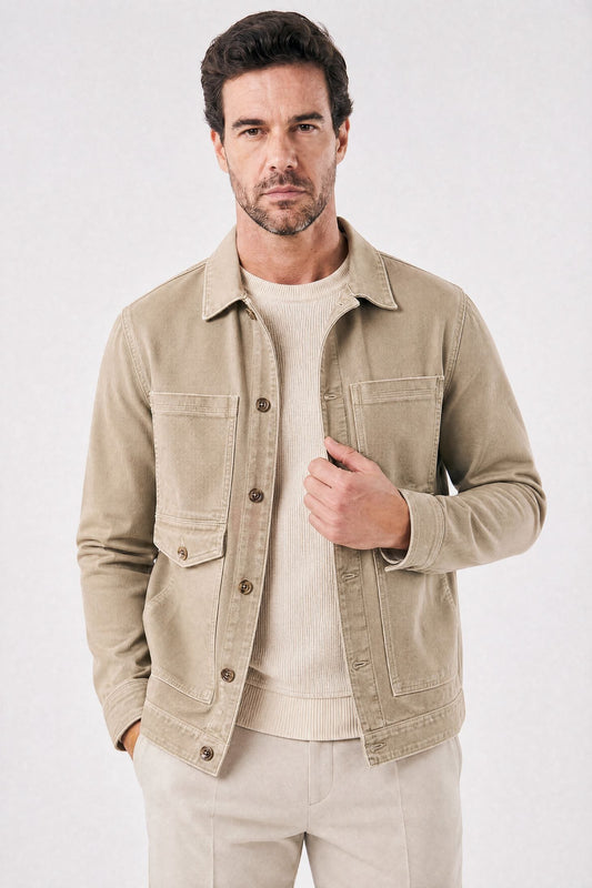 Trieste Khaki Denim Jacket