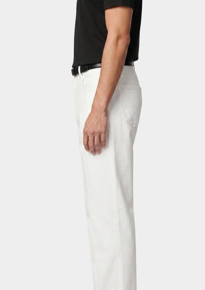 Essential White Straight Leg Denim Trousers, view 5