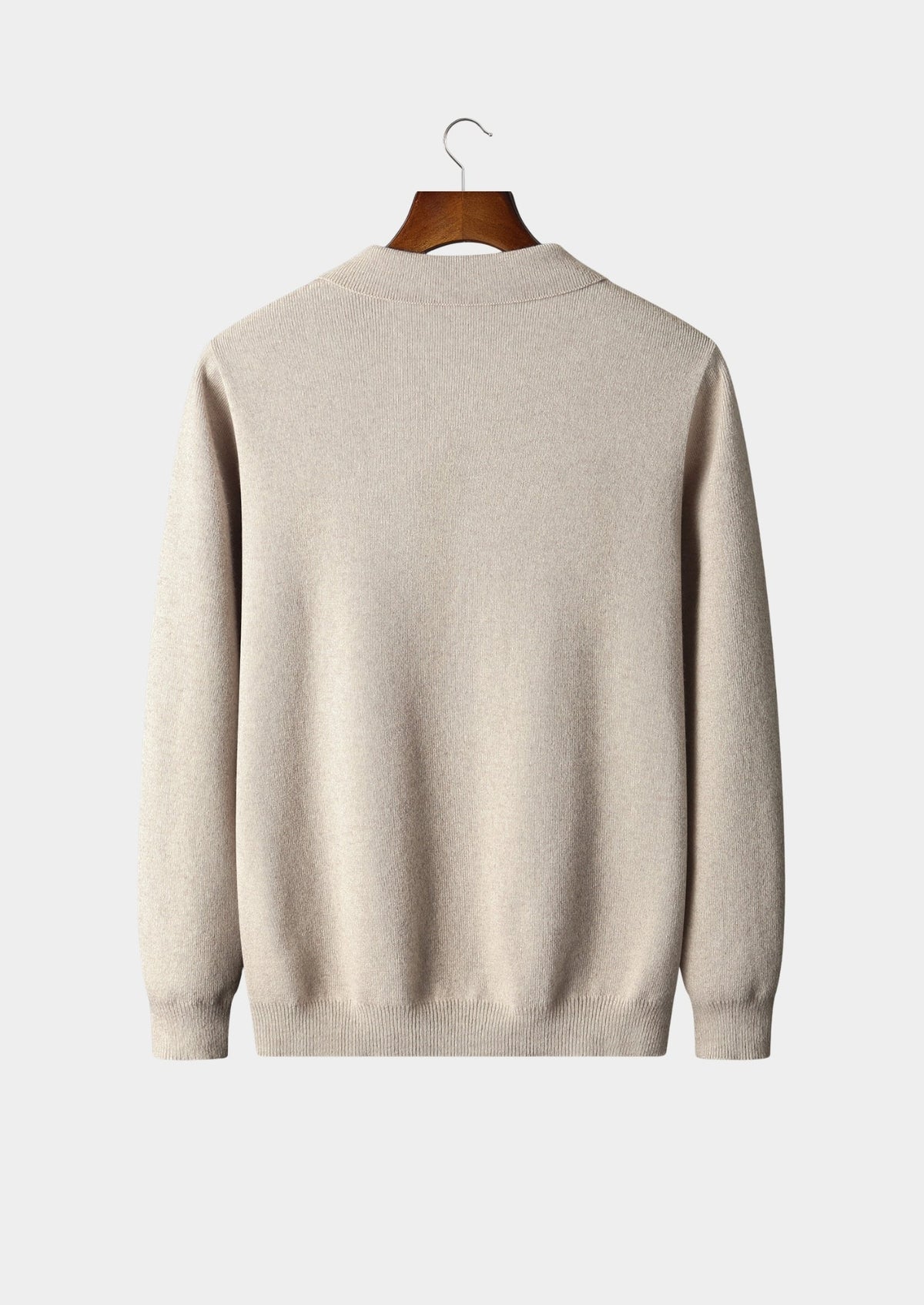 Pure Extra-Fine Merino Wool Zip Polo Cardigan, view 2