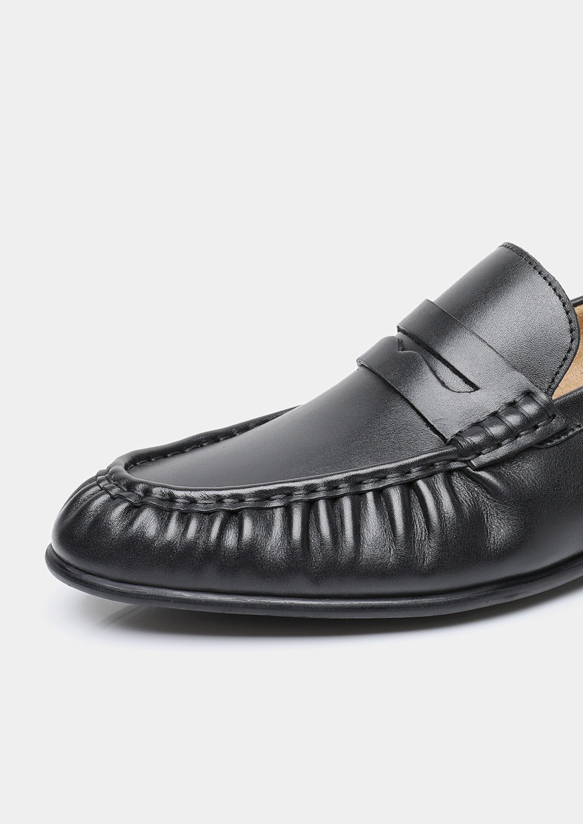 Black Classic Penny Leather Loafers, view 2