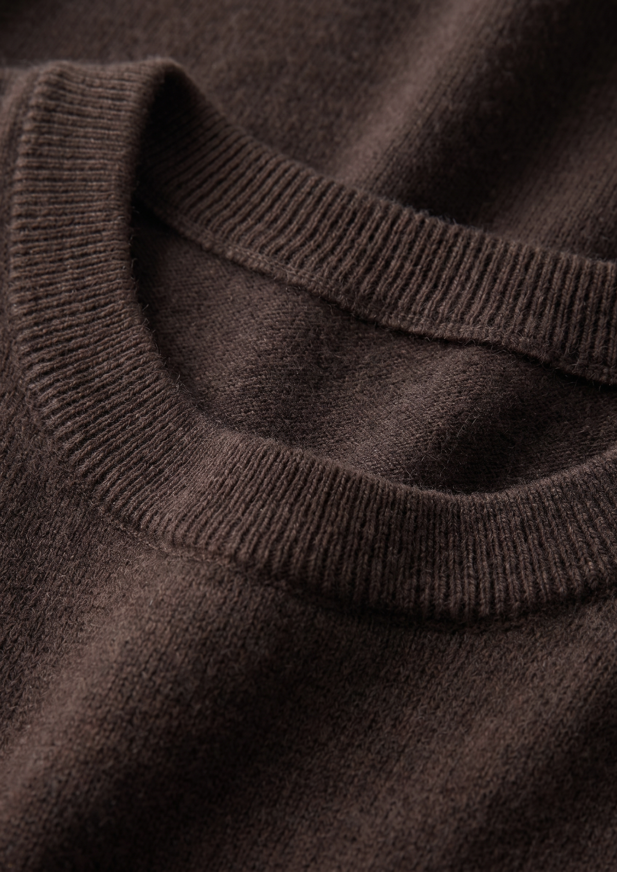 Premium Cashmere Classic Crewneck T-Shirt - Dark Brown, view 2