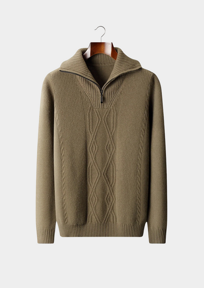 Pure Extra-Fine Merino Wool Half Zip Sweater, view 5