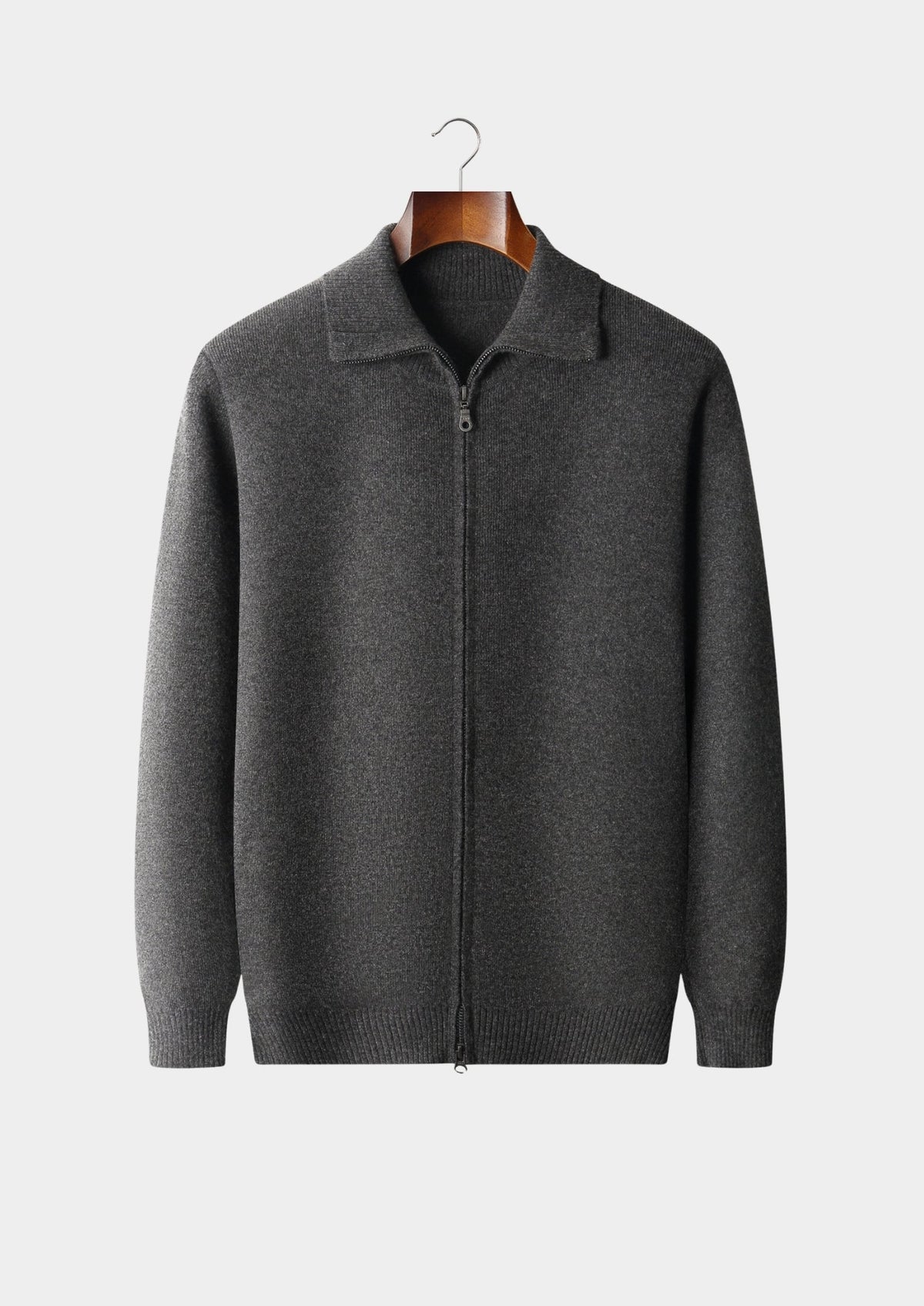 Pure Extra-Fine Merino Wool Funnel Neck Cardigan, view 1
