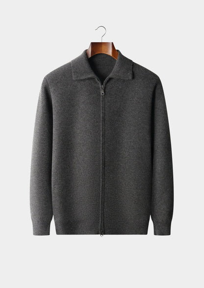 Pure Extra-Fine Merino Wool Funnel Neck Cardigan, view 1
