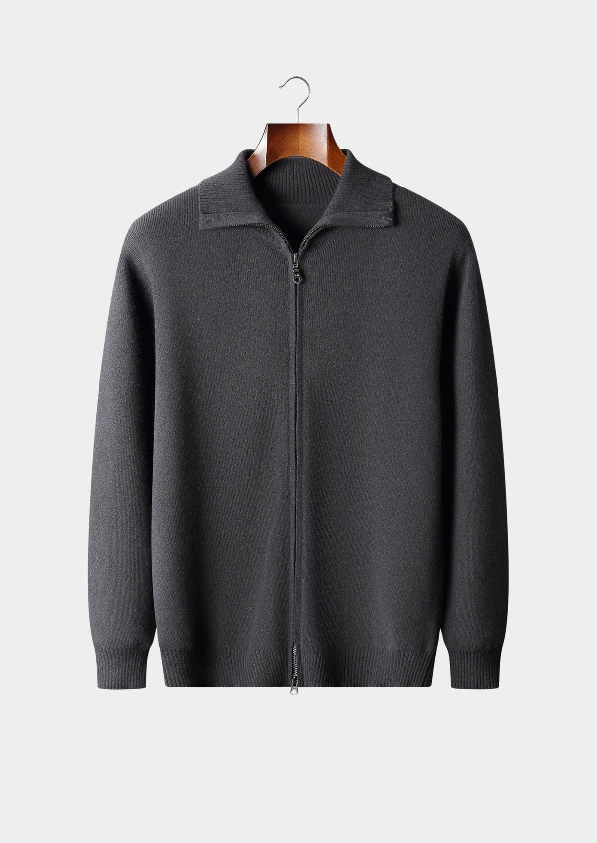 Pure Extra-Fine Merino Wool Funnel Neck Cardigan, view 13