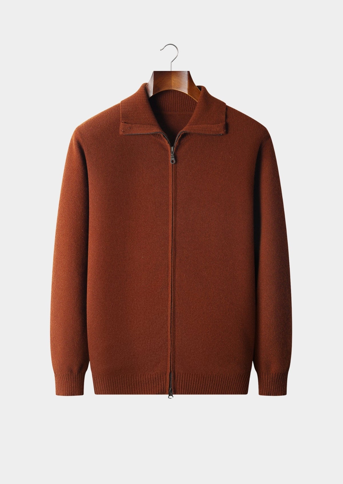 Pure Extra-Fine Merino Wool Funnel Neck Cardigan, view 14