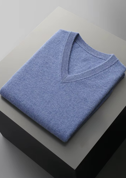 Pure Extra-Fine Merino Wool V-Neck Vest, view 15