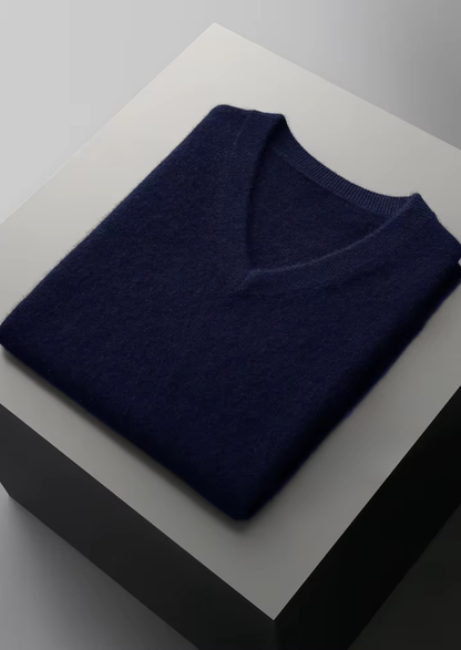 Pure Extra-Fine Merino Wool V-Neck Vest, view 14