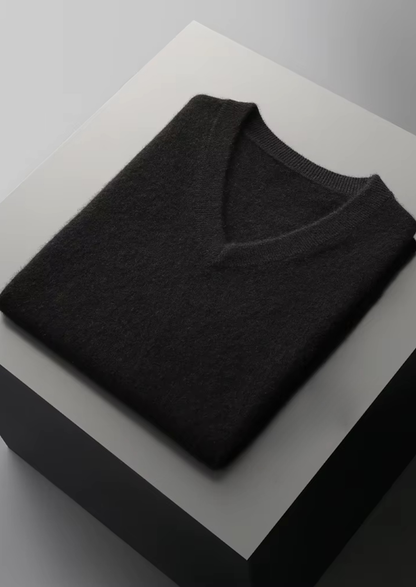 Pure Extra-Fine Merino Wool V-Neck Vest, view 13