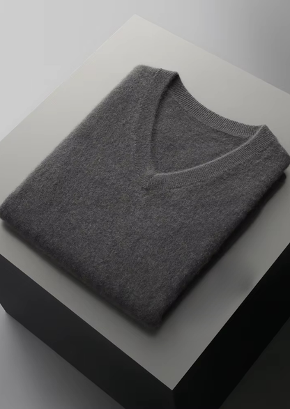 Pure Extra-Fine Merino Wool V-Neck Vest, view 12